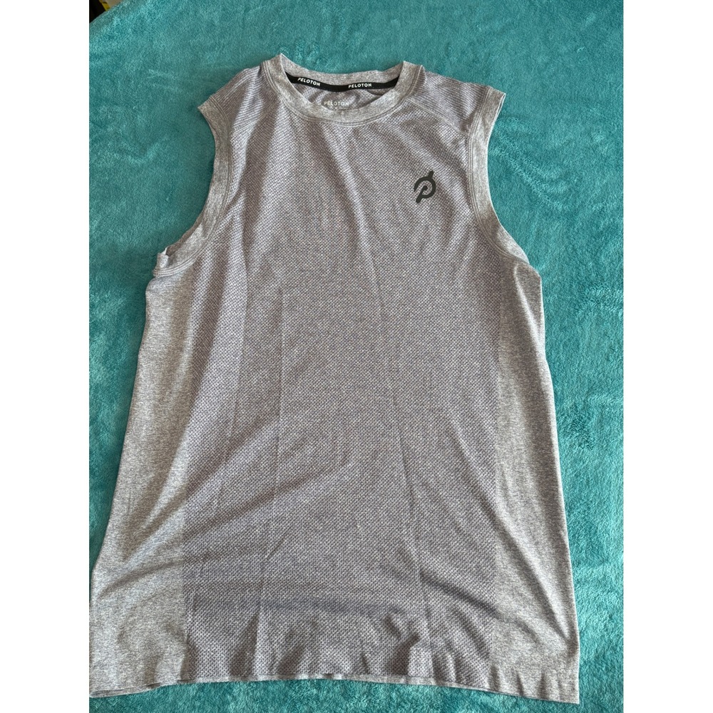 Peloton Mens Performance Sleeveless Training Tank Top Heather Grey Size Medium